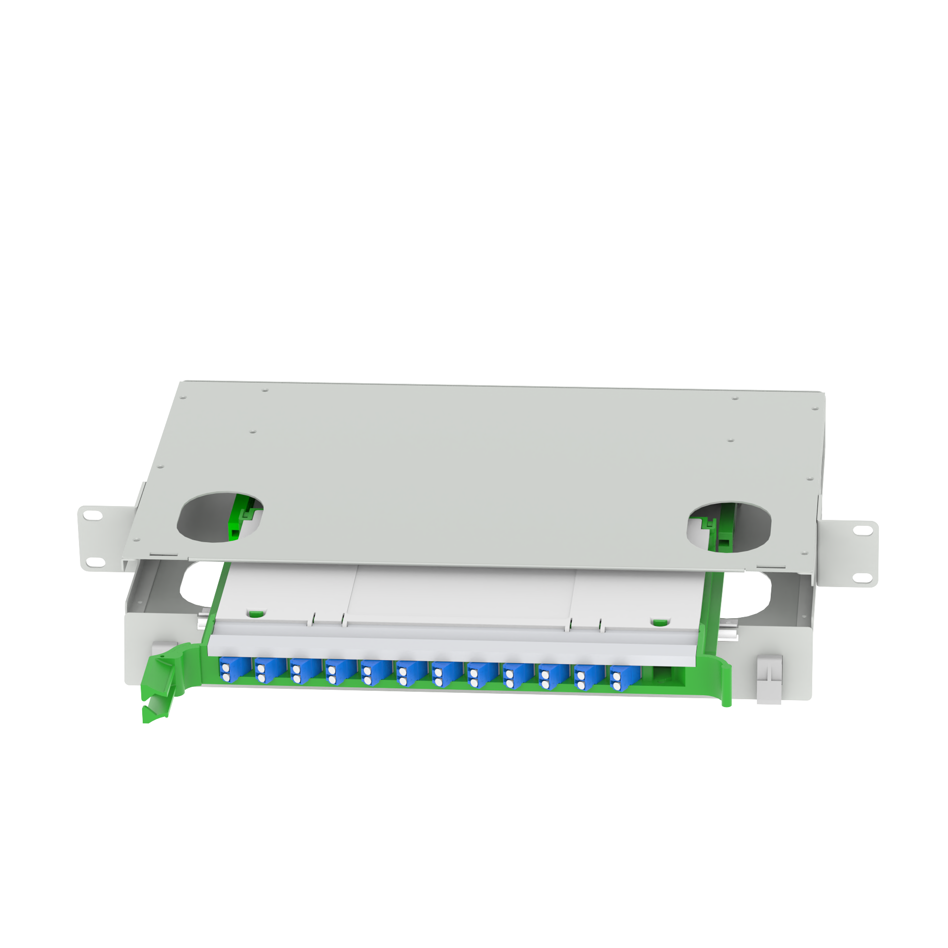 Affordable GRAY LC Type 12 Ports Fiber Optic Distribution Patchpanel for Data Center