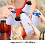 White Neoprene Sublimation Can Cooler Sleeve For Sublimation Heat Transfer