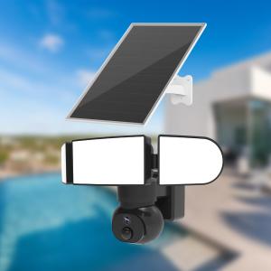 Quality 4G Cellular Security Camera 1500 Lumens Garden Flood Light 8W Solar Panel Camera wholesale
