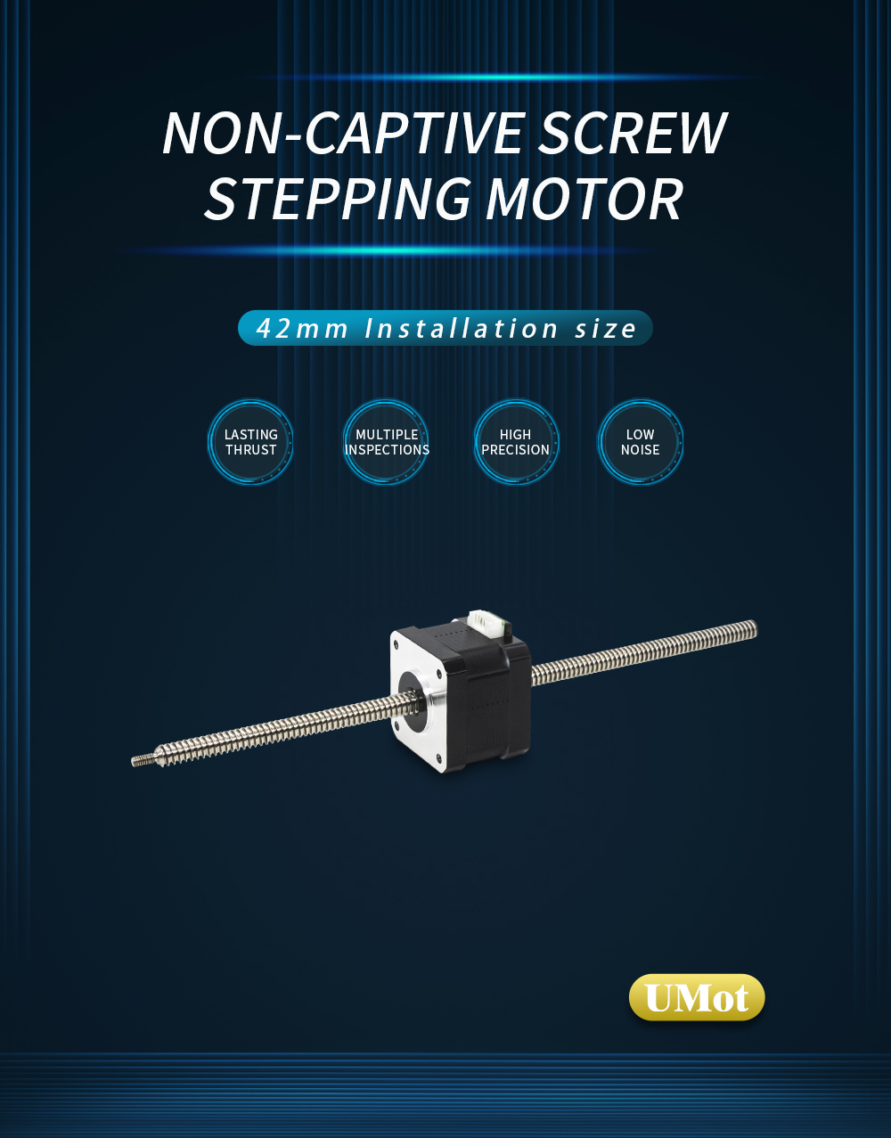 Umot Micro Nema 17 Screw Linear Stepper Motor with 8mm Screw Diameter Linear Actuator