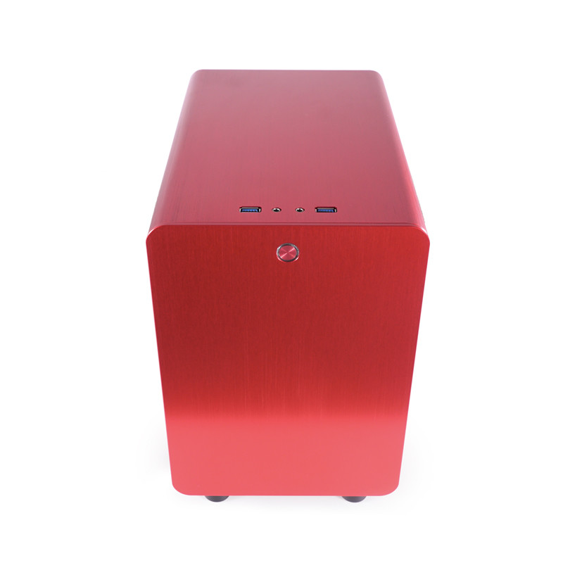 Red SPCC 15*14*8.6cm ATX PSU Aluminium PC Case
