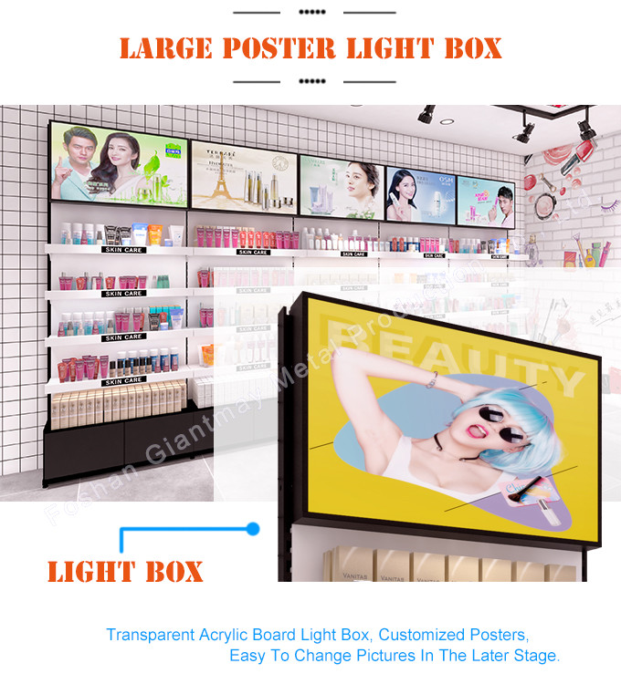 Retail Shop Cosmetics Display Stand Metal Stable Structure OEM ODM