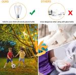 Solar Powered 49ft 15pcs Hanging S14 Garden Festoon Lights