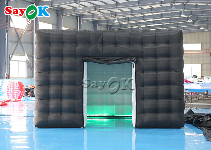 Air Inflatable Tent Black Big Commercial Outdoor Inflatable Cube Tent With Led Light