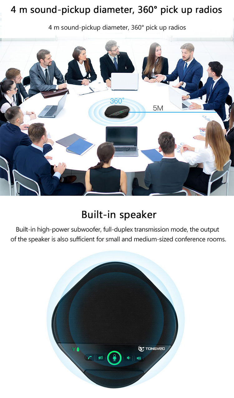 High Quality Wireless USB Microphone Speaker for Lecturer in Video Conference System
