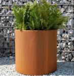 Home And Garden Cylinder Pot Corten Steel Round Metal Flower Planters