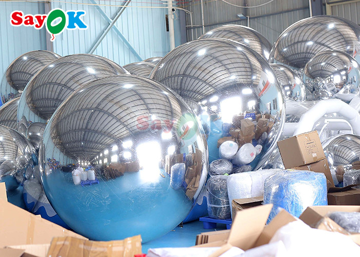Colorful PVC Inflatable Reflective Ball Christmas Decoration Inflatable Sphere Mirror inflatable balloon advertising