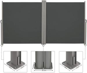 Quality Double Side Awning, Full Aluminium Frame, 160x600 Cm, Dark Grey, For Garden Backyard wholesale