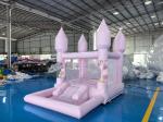 Commercial White Inflatable Castle With Ball Pit Water Slide For Entertainment