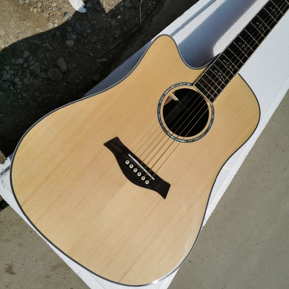 Custom Left Handed 814c Folk Acoustic Electric Guitar Natural Color