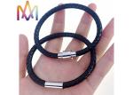 6mm Thickness Leather Engraved Magnetic Buckle Bracelet