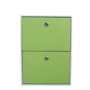 Quality 2 Tier Flip Drawers Shoe Organizer Cabinet , Green Shoe Storage Containers wholesale