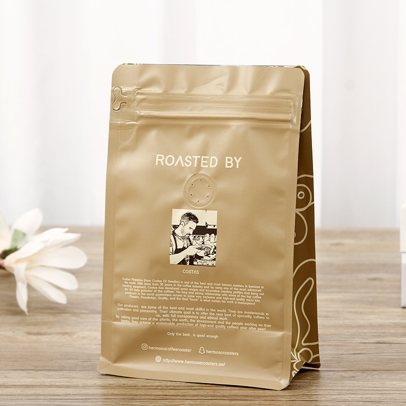 0-10 Colors Printing Coffee Stand Up Pouch With Window OEM Logo
