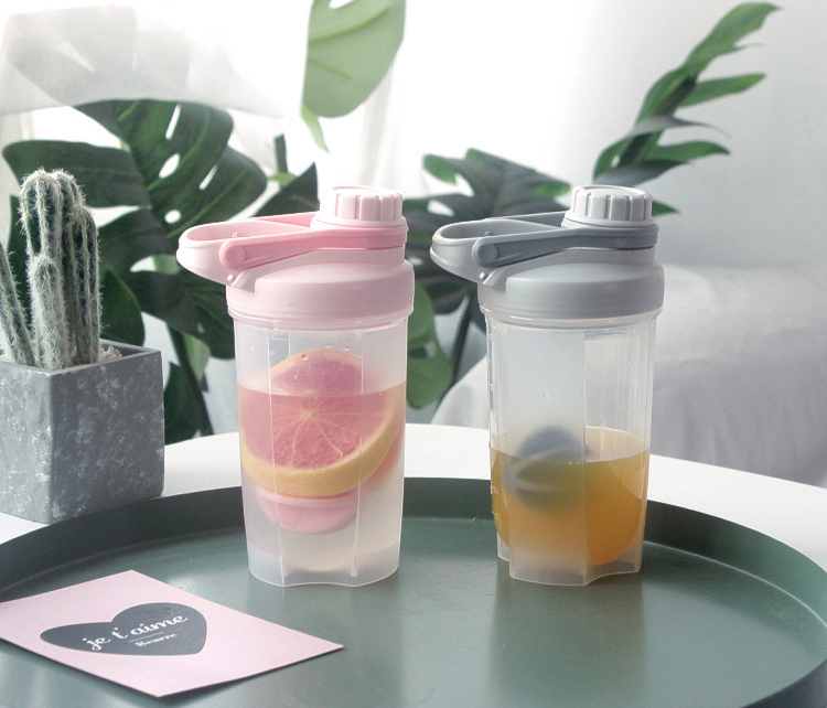 Custom 500ml High Quality Design Logo Sports Plastic Shaker Bottles, Protien Lemon Grapefruit Shaker Bottles Oem Private Label