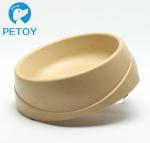 Round Non Slip Bamboo Dog Bowl Feeder Customized Color 335g Weight