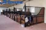 OEM Carbonized Bamboo Black Powder Coated Mobile Horse Stables Stall Barn Door