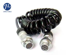 Quality 5 Pin Spring Coiled Trailer Cable , Curly Electric Cable For Vehicle Safety System wholesale