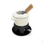 OEM Cheese Cast Iron Fondue Pot Non Stick Enamel Flat Bottom