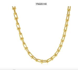 Quality torque simple horseshoe buckle cross necklace 18K Gold Stainless Steel Necklace wholesale