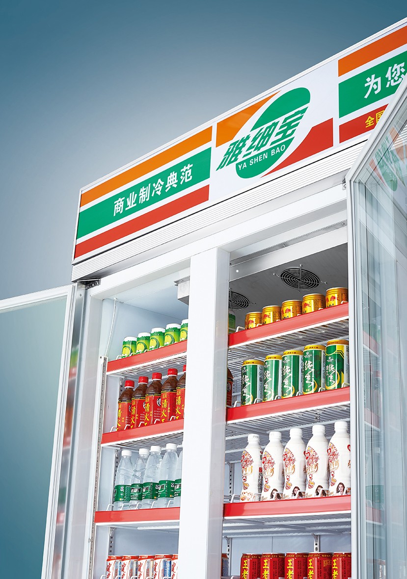 1000L Commercial Beer Coolers , Stainless Steel Upright Double Door Display Freezer
