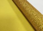 80gsm Champagne Gold Glitter Fabric , Shiny Thick Gold Glitter Fabric