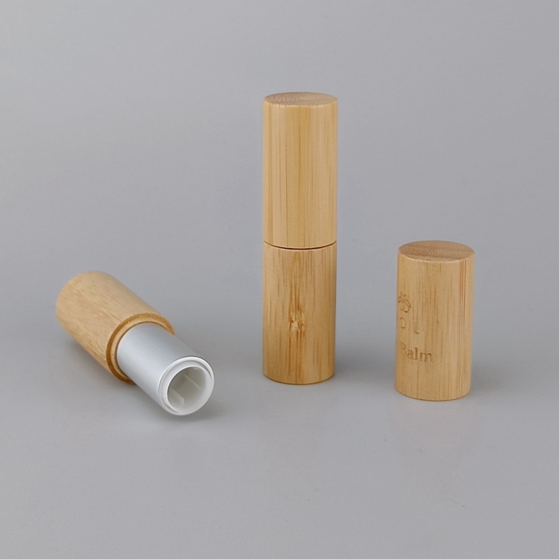 Custom Logo Bamboo Twist up Lipstick Tubes 5g Eco Friendly Empty Mini Unique Lip Balm Tube with Customized Accepted
