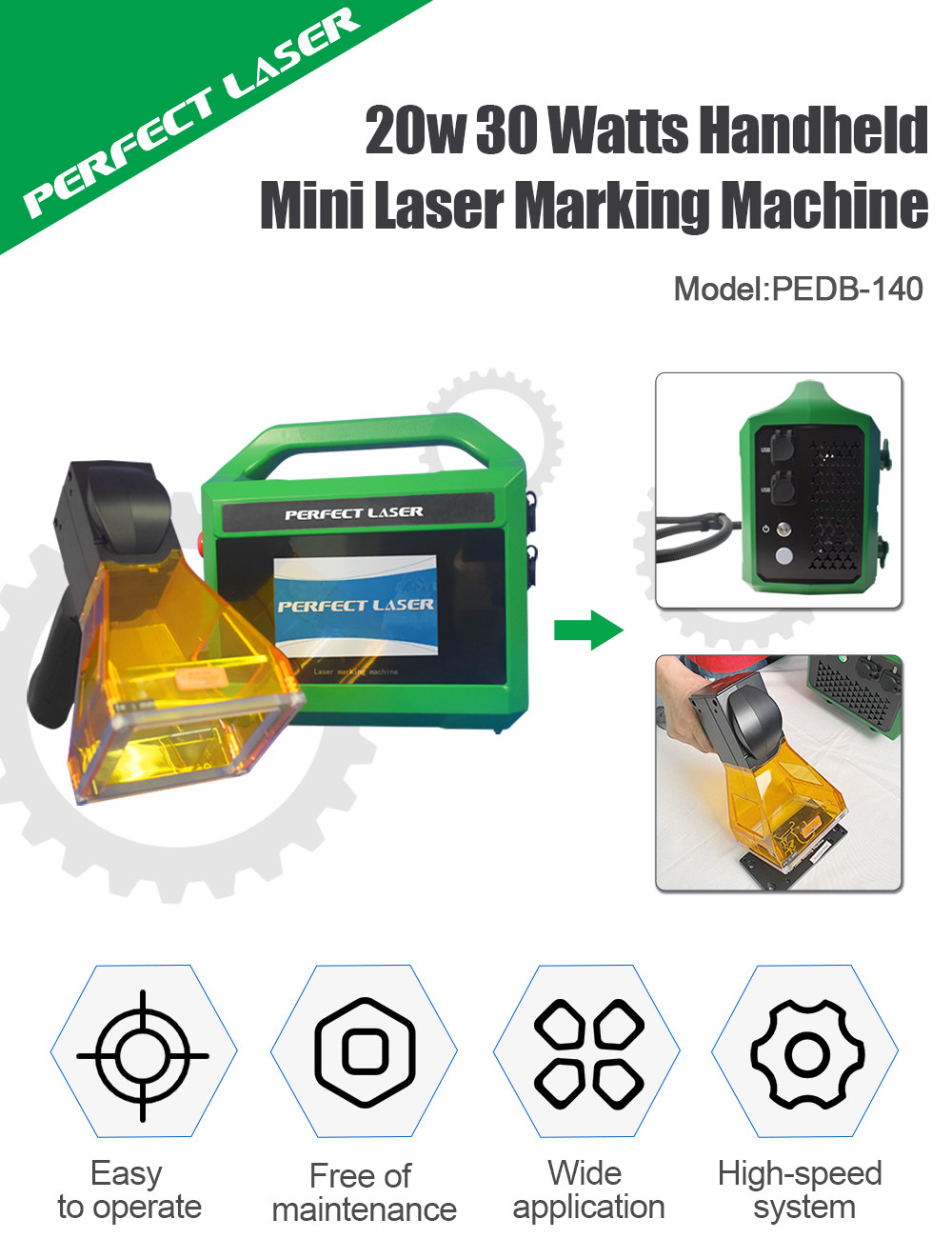 Small Metal Fiber Laser Marking Engraving Machine 20w 30w Handheld Portable