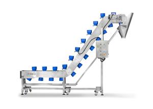 Quality SUS304 1.5m3/h 0.8L PP Bowl Meat Elevator Conveyor wholesale