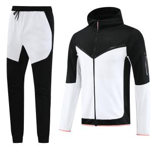 Quality Black White Football Team Tracksuits Hooded Football Training Shirt wholesale