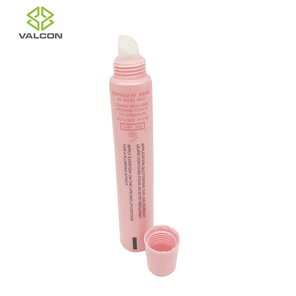 Pink Oval Lip Balm Tubes Silver Hot Stamping Silk Screen Printing