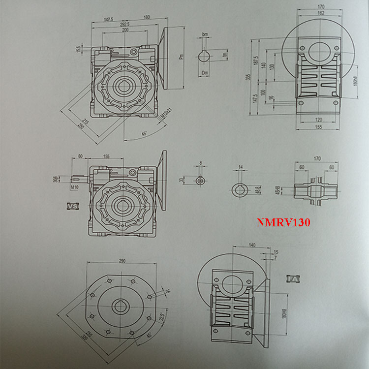 Different Ration Worm Transmission Gearbox Reducer