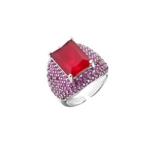 Quality OEM S925 Silver Diamond Ring Crystal Gemstone Mens Hip Hop Rings wholesale