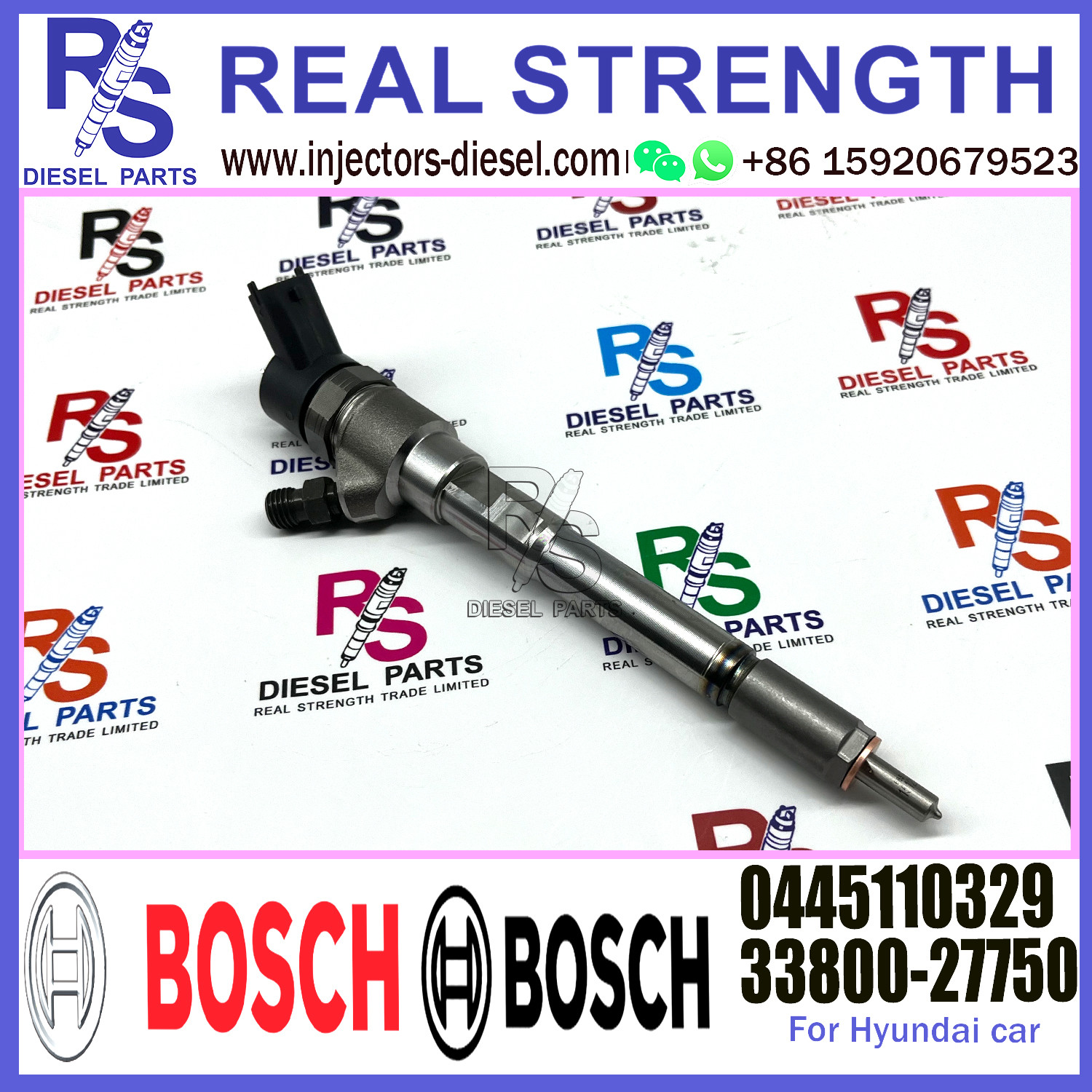 Genuine Original New Injector 0445110329 0445110330 0445110331 for HYUNDAI Common Rail Fuel Diesel Injector 33800-27750