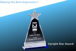 alya upright star award/crystal top star trophy/acrylic top star award/top star