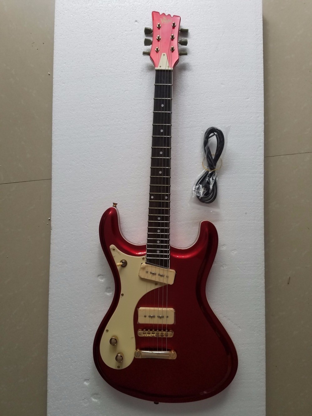 Custom Mosrite Electric guitar JRM Johnny Ramone Guitar with Water Ripple in Green Color