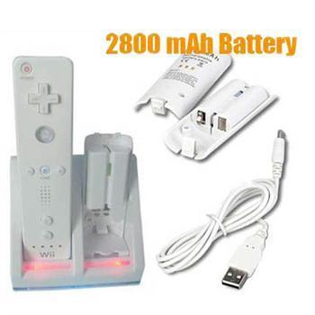 DC 5V Nintendo Wii Remote Controller With USB Cable, 2800mAH Rechargeable