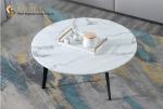 SGS Round Natural Marble Movable Coffee Table