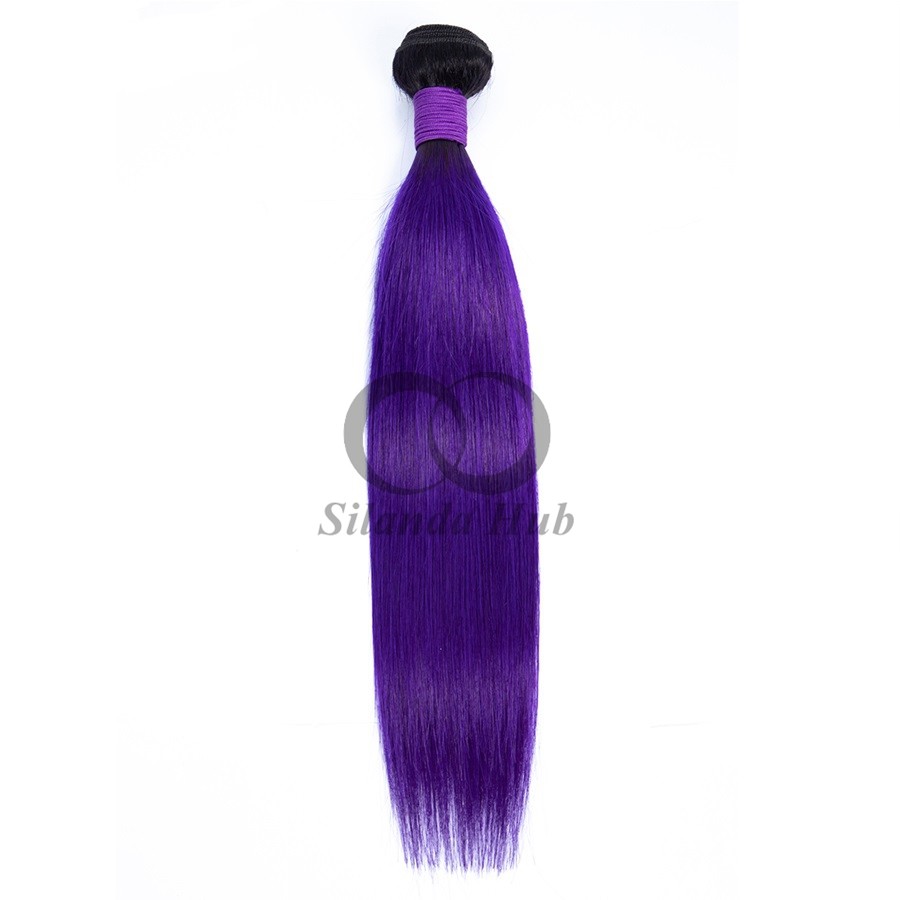 #T1B/Purple Straight Remy Human Hair Bundles Sew In Weave Bundles Brazilian Bundle Deals