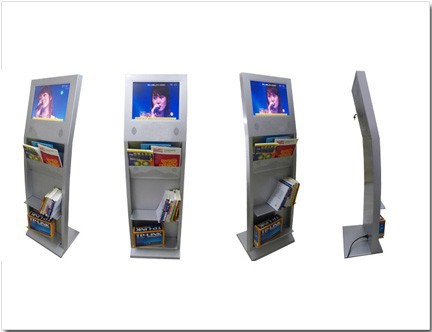 22" TFT LCD floor stand digital signage display,newspaper shelf,magazine brochure leaflet newspaper holder advertising display