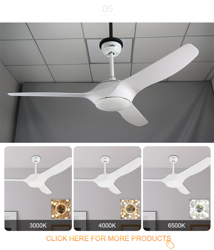 52 Inch 1stshine Ceiling Fan Light with 3 ABS Wooden Blades and APP/WIFI Switch Type