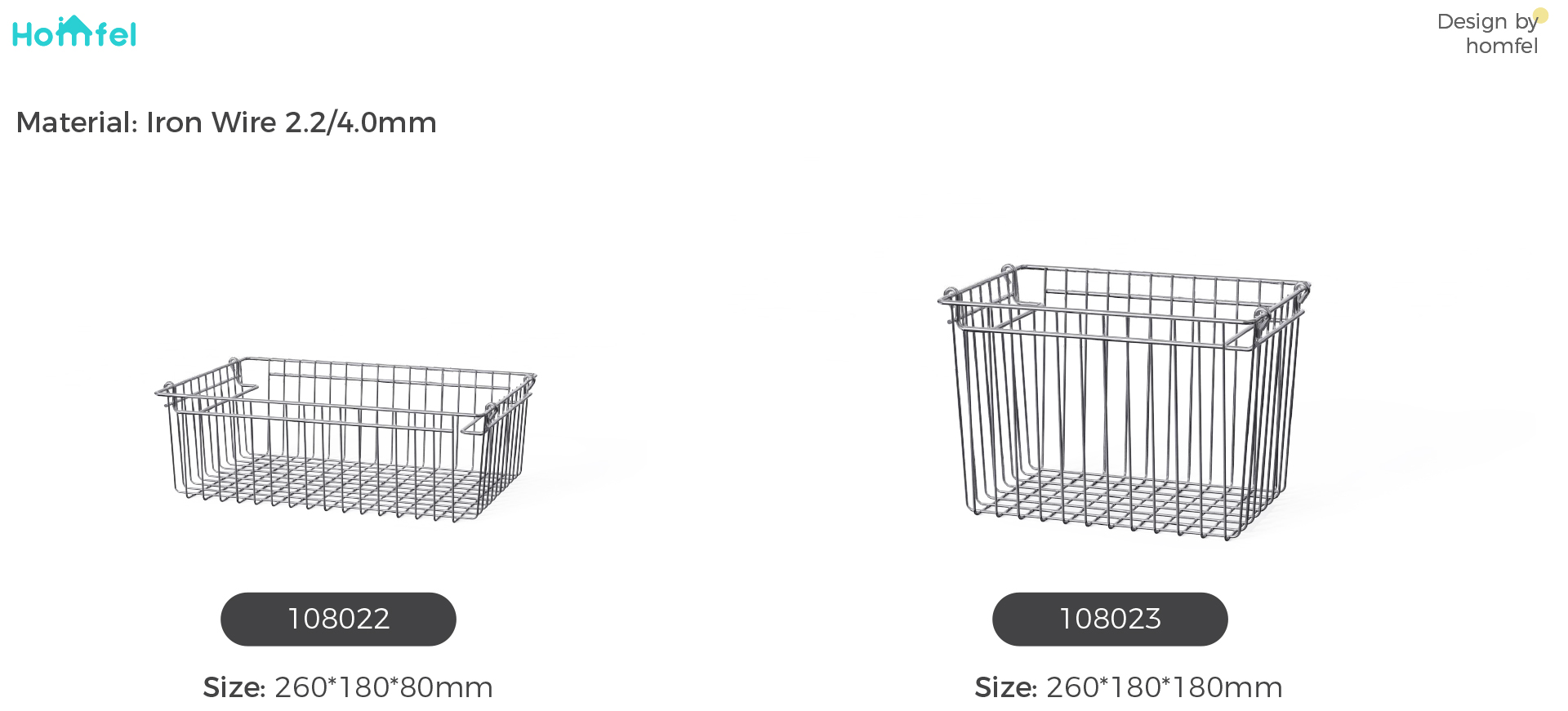 Stackable Kitchen Organizer Stainless Steel Wire Basket 260x180x80mm
