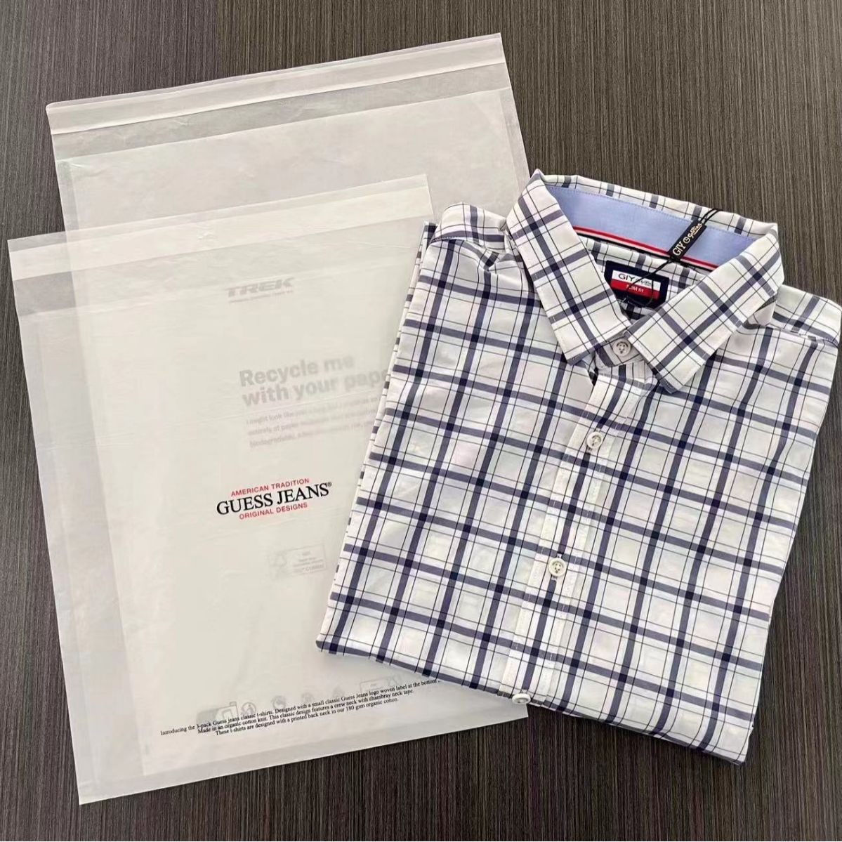 Bio Degradable Semi Transparent Flint Glazed Paper Ziplock Bag Compostable Clothing Packaging Bag