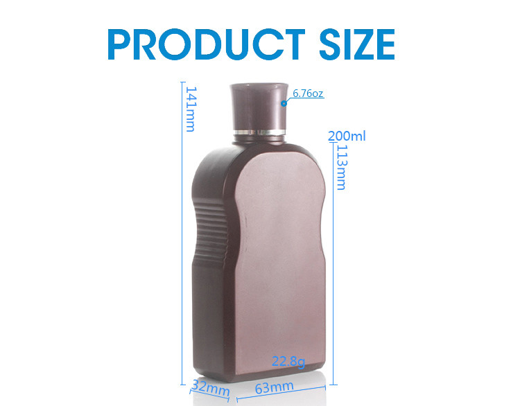 200ml Brown Square Shampoo Pump Bottles 24/415 Screw Cap