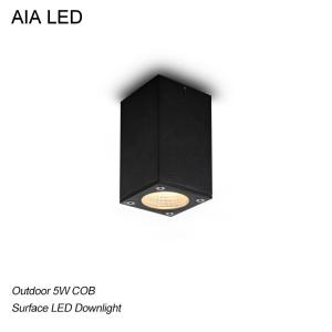 Quality IP65 waterproof black Square 5W Cree COB outdoor LED downlight&amp;LED Ceiling light for hotel wholesale