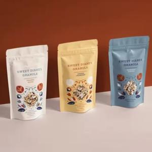 Quality Custom Printed Aluminum Foil Zipper Bag Matte Food Grade Stand Up Bag Heat Seal Stand Up Bag wholesale
