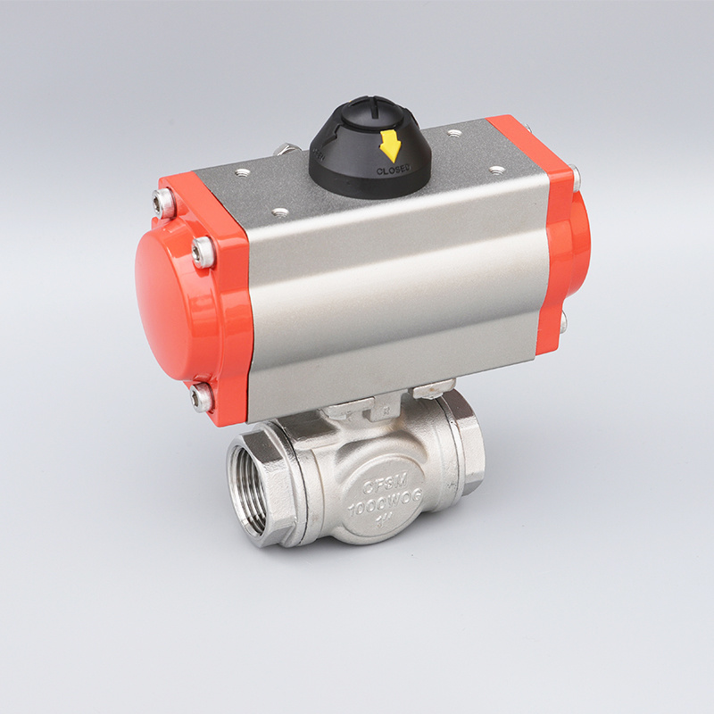 3 Way Valve and Actuator Thread T Type Full Port High Platform