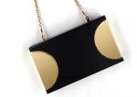 Black Box Golden Chain Acrylic Clutch Bag For Evening Banquet Metalic17 * 10 * 4
