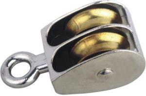 Quality Rigid Eye Pulley Zinc Alloy Double Wheel Fixed Eye Pulleys Lifting Pulley Block Die cast pulley wholesale