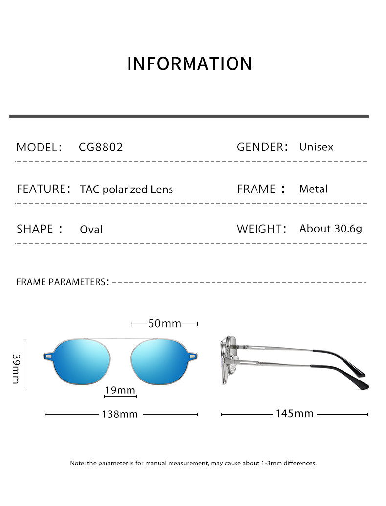 UV400 Magnetic Sunglasses Clip On For Men Women Polarized Retro Anti Glare