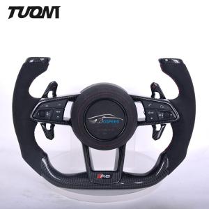 Quality Black Suede Leather Carbon Steering Wheel Audi R8 TTRS A3 A4 A5 RS3 Plane Shape wholesale
